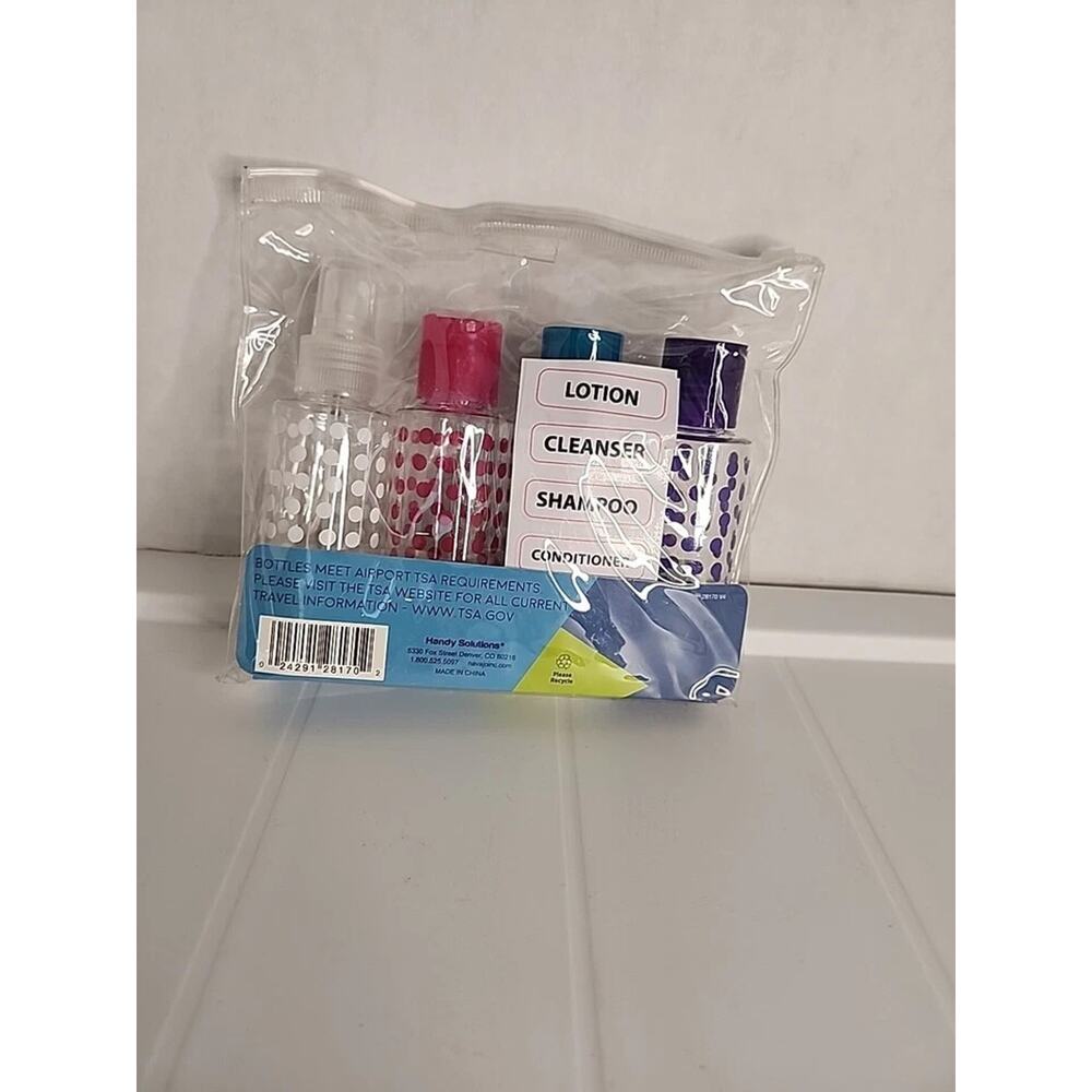 4-Piece Travel Size Bottle Set (3 Squeeze Bottles & 1 Spray Bottle), Pack of 4